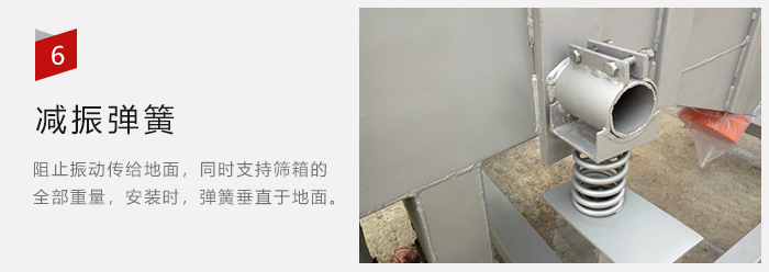 減振彈簧為減少篩箱與支撐裝置之間的摩擦而產(chǎn)生。